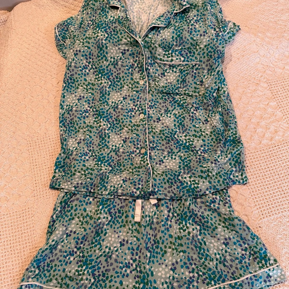 Stars Above Women's Pajama Set - Short Sleeve Top and Shorts